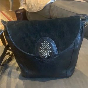Sandra Roberto Fine Leather & corduroy Crossbody